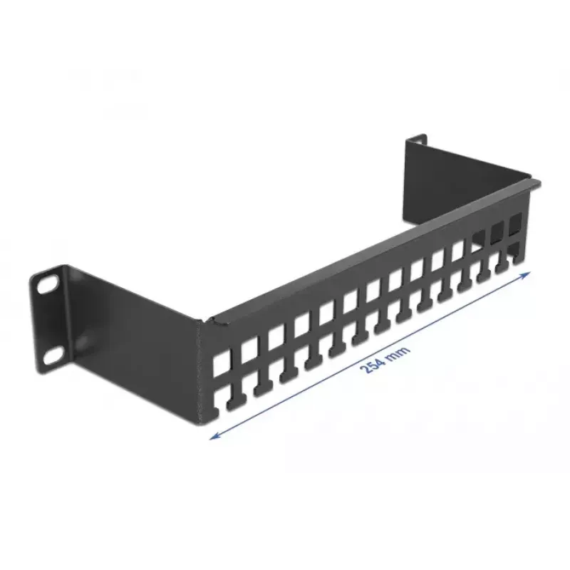 Pannello di gestione cavi DeLOCK 10 pollici supporto a barre per cavi 1U nero