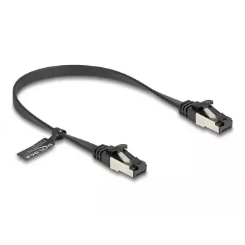 Cavo di rete DeLOCK RJ45 patch piatto maschio a maschio Cat.8.1 0,25 m nero