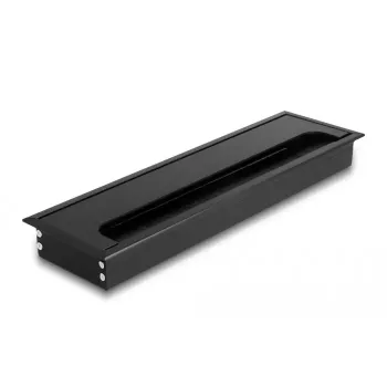 Passacavo DeLOCK 66857 per scrivania, nero, 80×280×28 mm, 1 pezzo