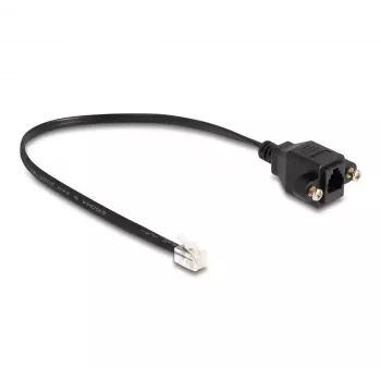 Cavo DeLOCK RJ10 maschio su RJ10 femmina 30 cm nero