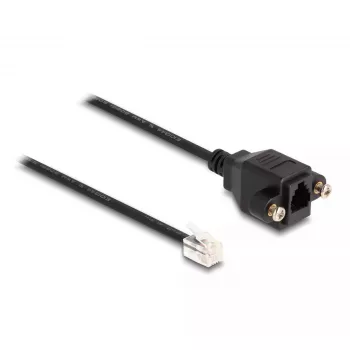 Cavo DeLOCK RJ10 maschio su RJ10 femmina 30 cm nero