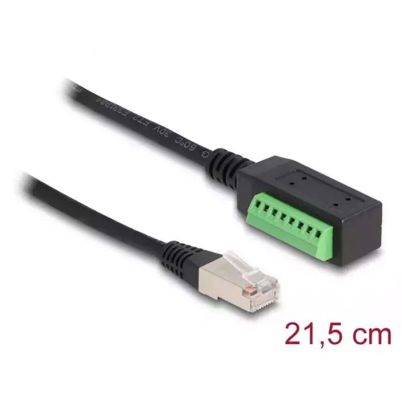Cavo DeLOCK RJ45 Cat.5e maschio su adattatore morsettiera 21,5 cm