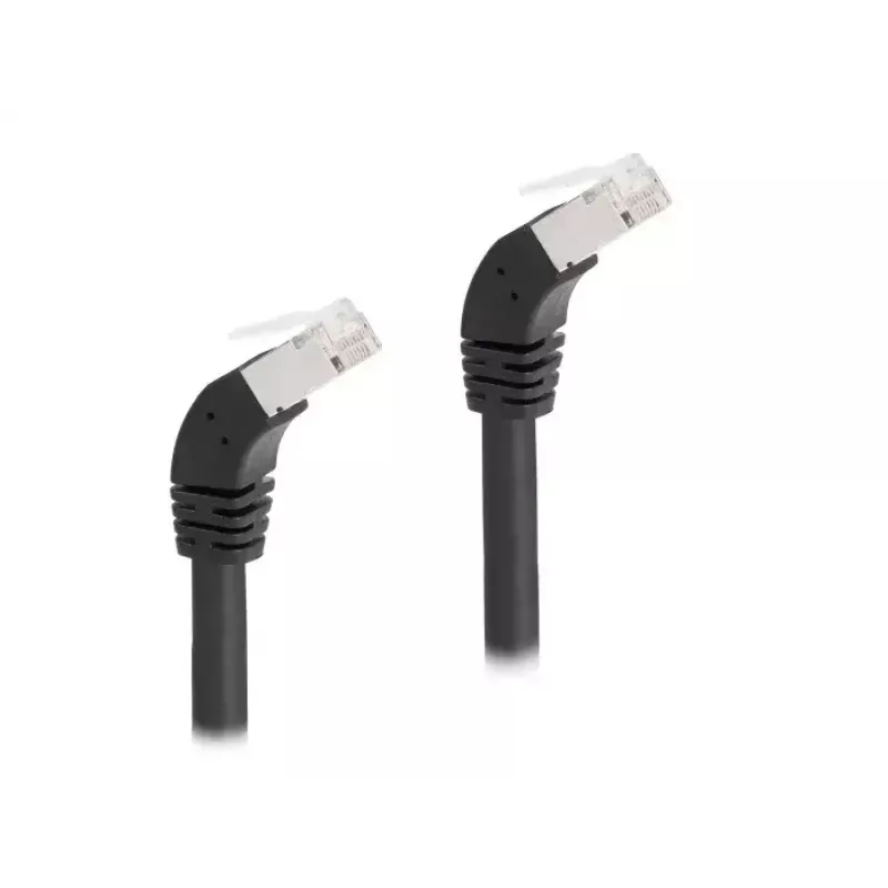 Cavo di rete DeLOCK RJ45 Cat.6A S/FTP 45° piegato verso il basso 1 m nero