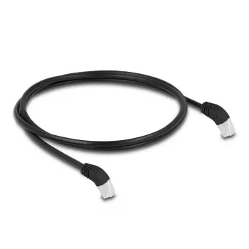 Cavo di rete DeLOCK RJ45 Cat.6A S/FTP 45° piegato verso il basso 1 m nero