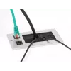 Passacavo DeLOCK con spazzola e 2 x modulo keystone RJ45 Cat.6 alluminio