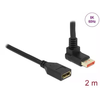 Prolunga DisplayPort DeLOCK 90° piegata verso l'alto 8K 60 Hz 2 m