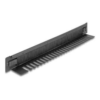 Barra con spazzola DeLOCK 66552 nero metallo larghezza 48 mm profondità 482 mm altezza 44,4 mm