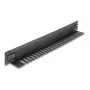 DeLOCK 66552 pannello a spazzola da 19" con supporto per cavi, senza attrezzi, 1U, metallo, nero