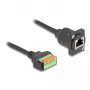 Adattatore per cavi DeLOCK 88153 RJ45 morsettiera 8 pin nero