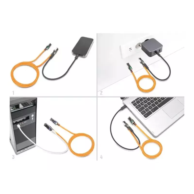 Cavo di rete DeLOCK RJ45 0,5 m Cat6A S/FTP arancione