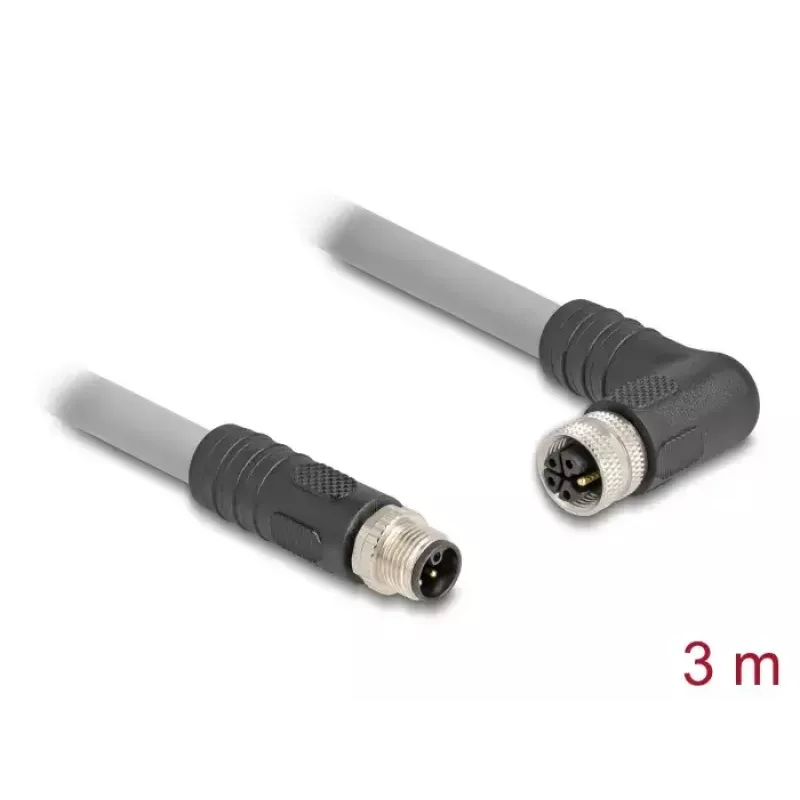 Cavo sensore/attuatore DeLOCK 3 m RST M12 grigio 80544