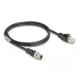 Cavo di rete DeLOCK M12 X-codificato 8 poli connettore maschio su connettore maschio RJ45 Cat5e 1 m nero