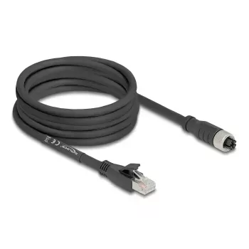 Cavo di rete DeLOCK 80594 M12 su RJ-45 Cat5e 5 m nero