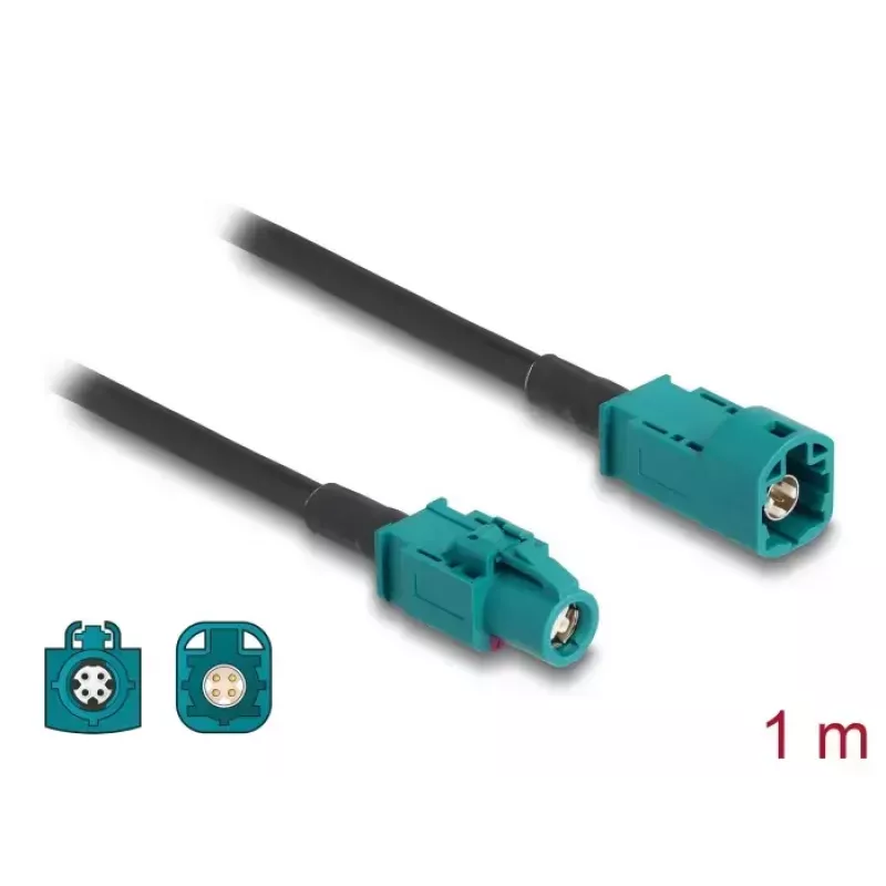 Cavo coassiale DELOCK 90679 — HSD Z su HSD Z, 1 m, nero/blu