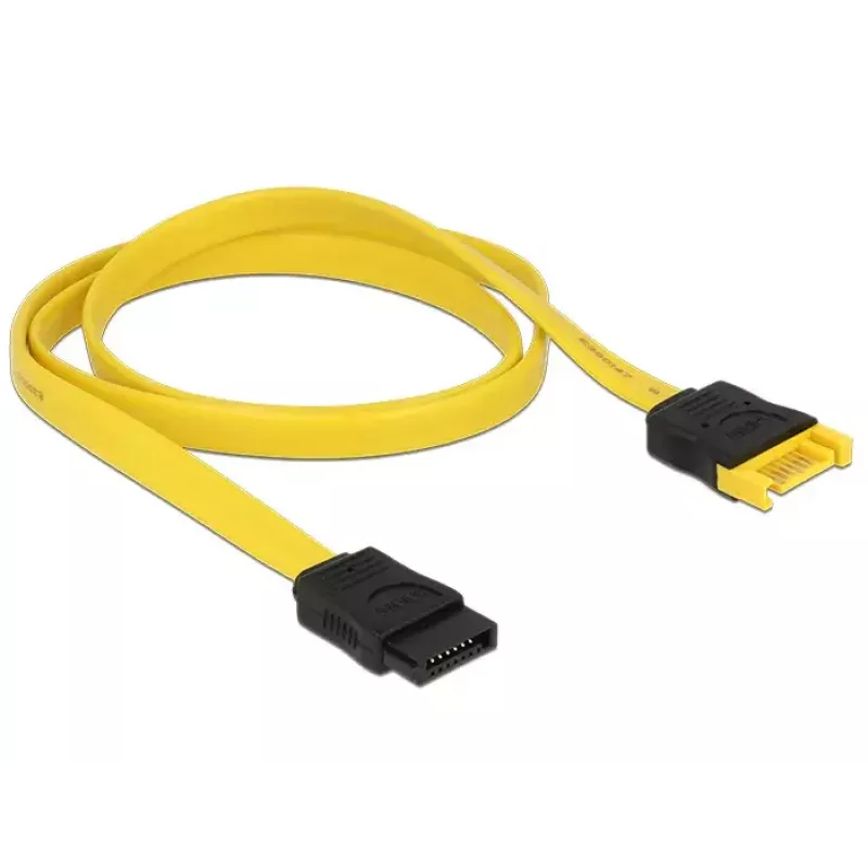 Cavo SATA DeLOCK 0,7 m 2x SATA III SATA 7 pin nero giallo