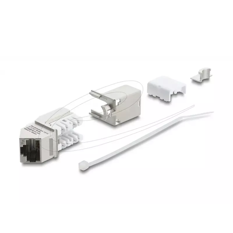 Delock 90937 Modulo Keystone da RJ45 a LSA Cat.6A, angolato a 45 gradi, schermato, passaggio cavo a 90 gradi, senza attrezzi