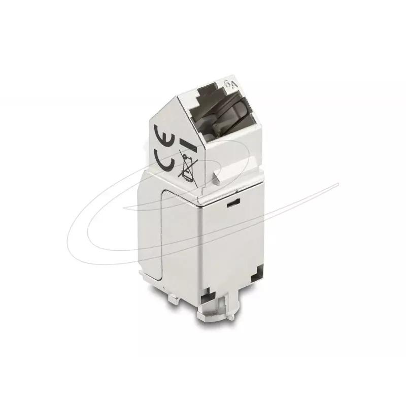 Delock 90937 Modulo Keystone da RJ45 a LSA Cat.6A, angolato a 45 gradi, schermato, passaggio cavo a 90 gradi, senza attrezzi