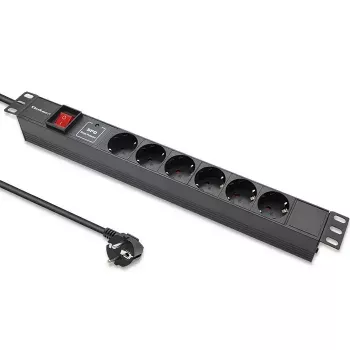 Ciabatta per RACK 19 1U QOLTEC PDU 16A 6xSCHUKO 1,8m