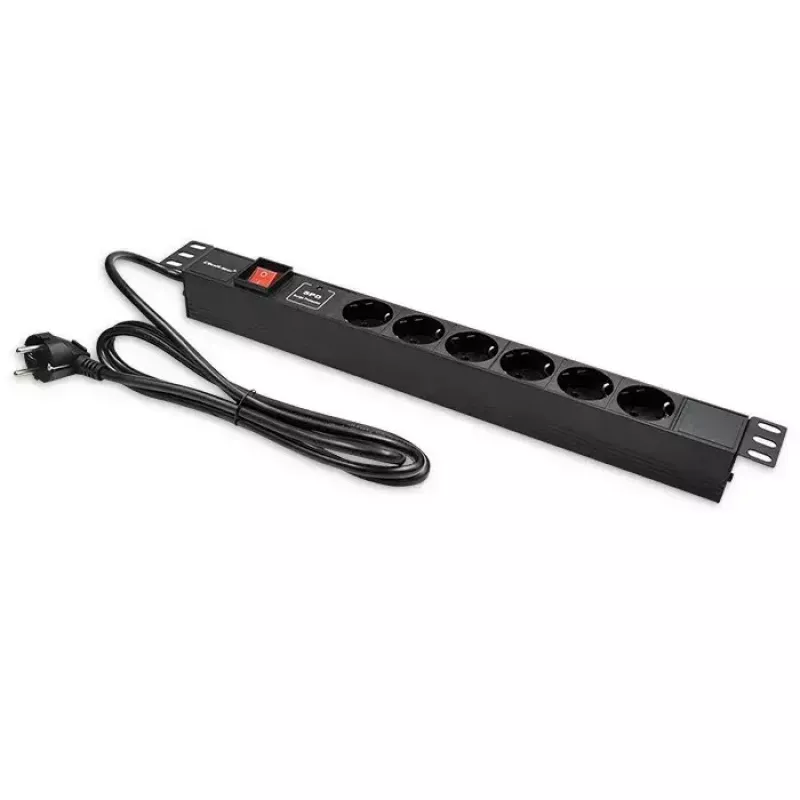 Ciabatta per RACK 19 1U QOLTEC PDU 16A 6xSCHUKO 1,8m