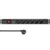 Ciabatta per RACK 19 1U QOLTEC PDU 16A 6xSCHUKO 1,8m