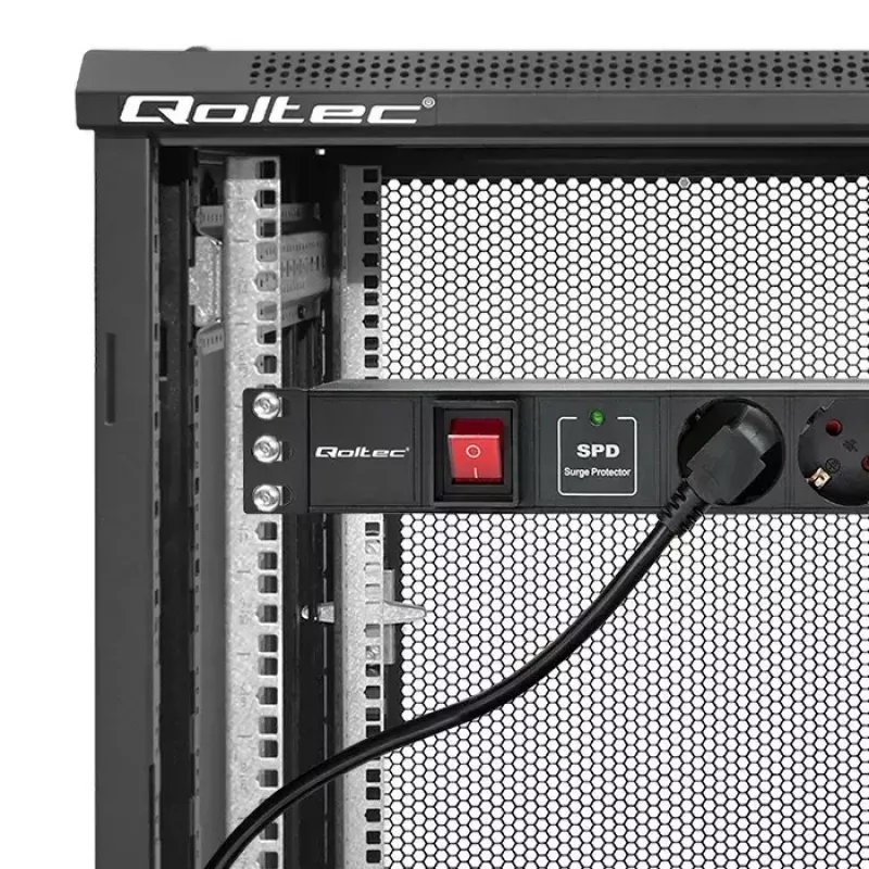 Ciabatta per RACK 19 1U QOLTEC PDU 16A 6xSCHUKO 1,8m