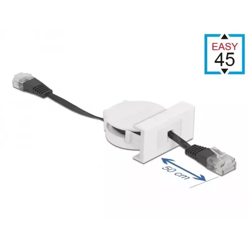 Cavo di cablaggio per rete DeLOCK Easy 45 modulo RJ45 Cat.5e nero