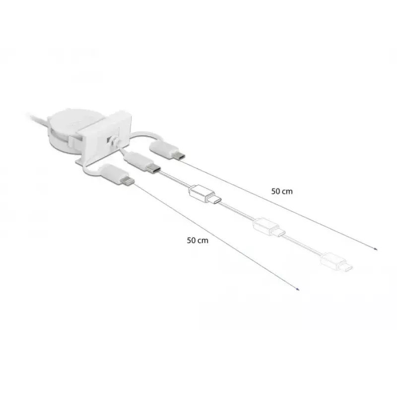 DeLOCK Easy 45 modulo USB 2.0 cavo estraibile 3-in-1 0,5 m