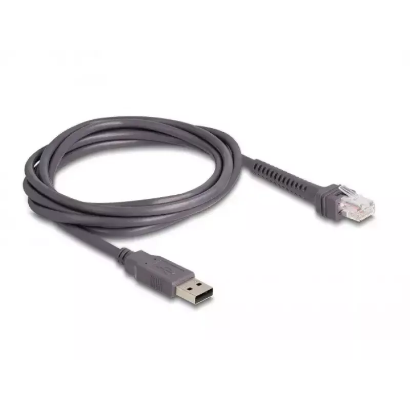 DeLOCK lettore di codici a barre USB 1D laser grigio chiaro palmare con cavo RJ-50