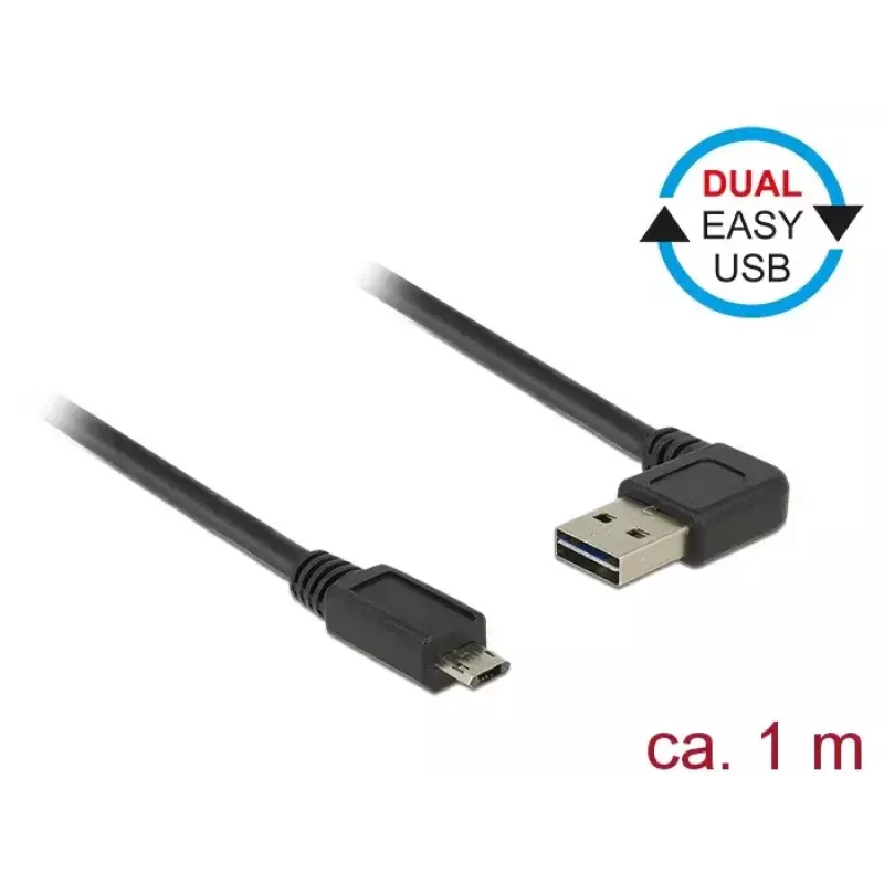 Cavo USB DeLOCK 85165 USB 2.0 1m USB A Micro-USB B nero