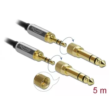 Cavo audio DeLOCK 85788 5m 3,5mm nero grigio