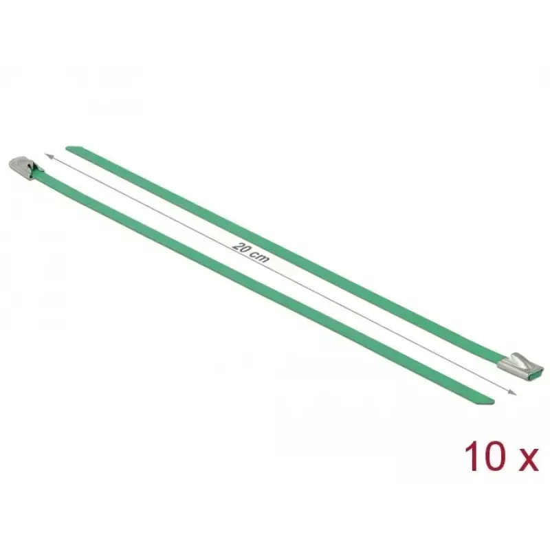 Fascetta per cavi DeLOCK 18801 acciaio inox verde 200 mm 10 pz.