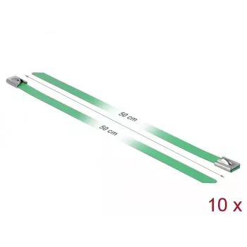 Fascetta per cavi DeLOCK 18808 acciaio verde 10 pz.