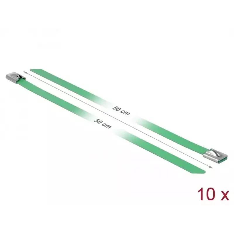 Fascetta per cavi DeLOCK 18808 acciaio verde 10 pz.