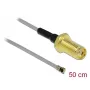 Cavo coassiale DeLOCK 90399 0,5 m SMA MHF nero oro grigio