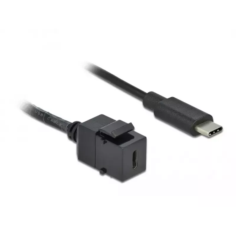Modulo Keystone DeLOCK 86398 piatto nero USB-C