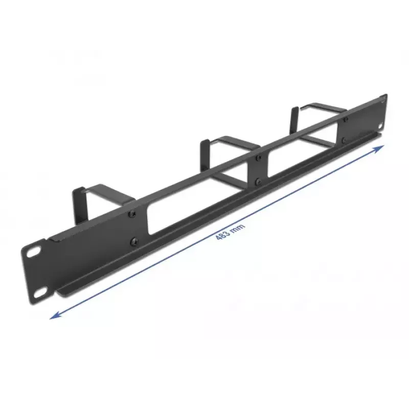 Pannello per gestione cavi DeLOCK 19 pollici 66657 nero 1U con 2 aperture e 3 ganci