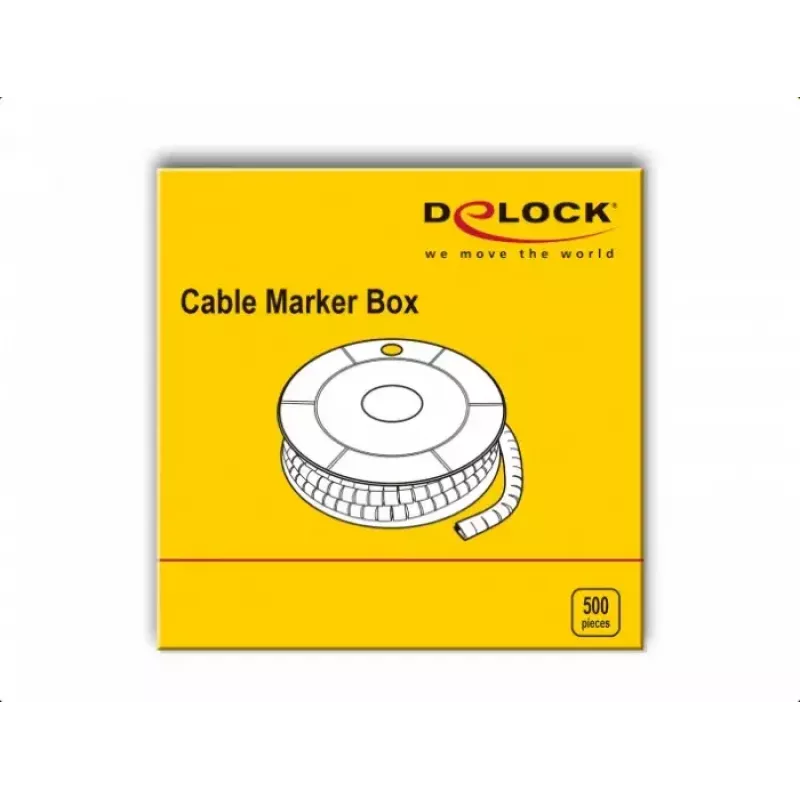 Marcatori per cavi DeLOCK 18354 giallo plastica 500 pz.