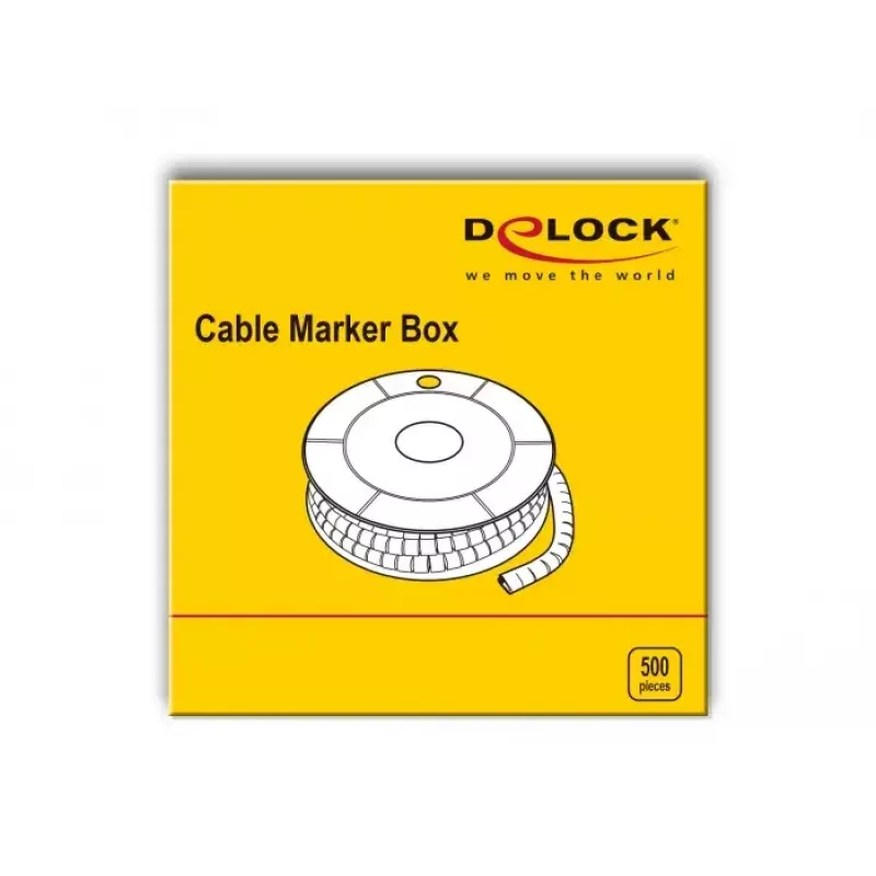Marcatori per cavi DeLOCK 18357 giallo 500 pz.