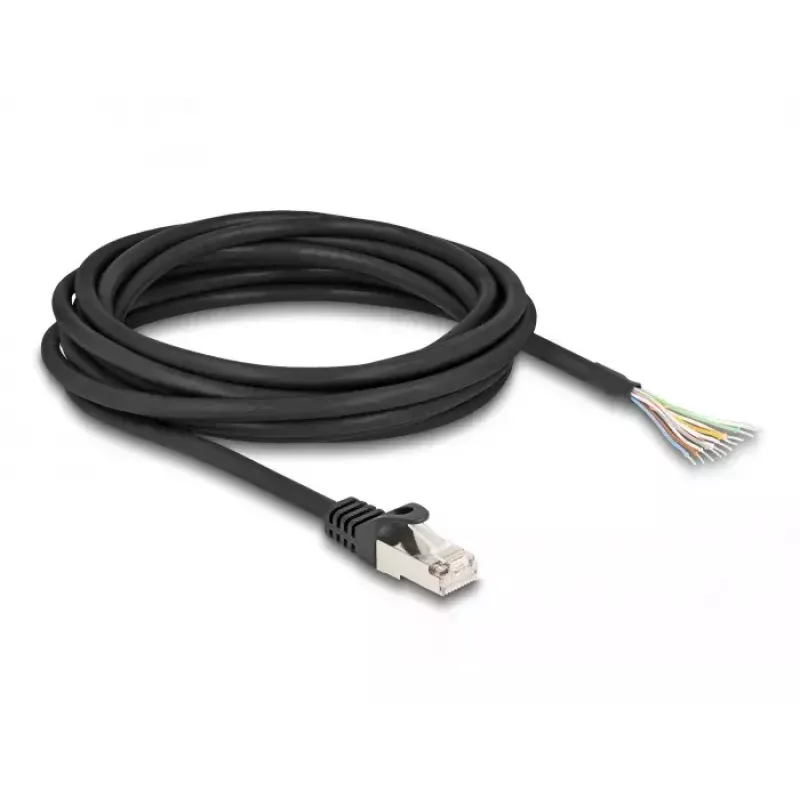 Cavo DeLOCK RJ50 connettore maschio su estremità libere S/FTP 5 m nero
