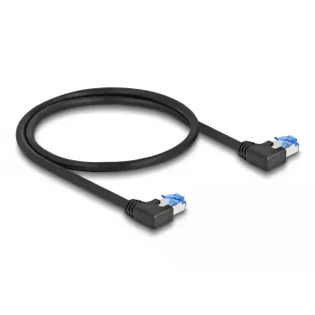 Cavo di rete DeLOCK RJ45 Cat.6A S/FTP angolare sinistro 0,5 m nero