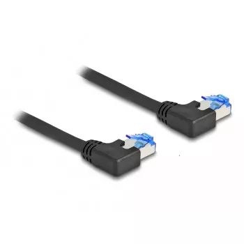 Cavo di rete DeLOCK RJ45 Cat.6A S/FTP angolare sinistro 0,5 m nero