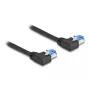 Cavo di rete DeLOCK RJ45 Cat.6A S/FTP angolare sinistro 0,5 m nero