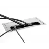 Passacavi DELOCK 66862 per scrivania, argento, 80×280×28 mm