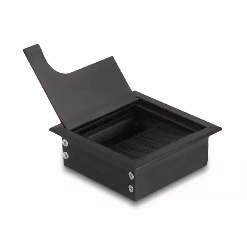 Passacavi DELOCK 66855 per scrivania, nero, 80×80×28 mm, 1 pezzo