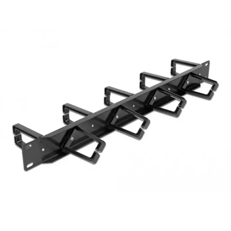 Pannello di gestione cavi DeLOCK 19 pollici 1U nero con 9 ganci