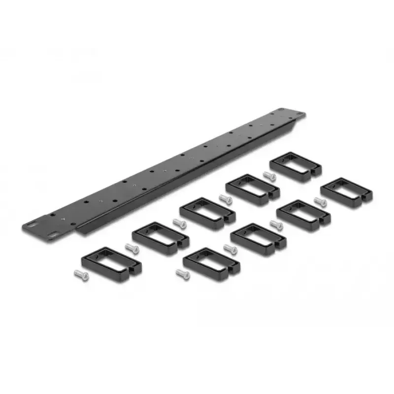 Pannello di gestione cavi DeLOCK 19 pollici 1U nero con 9 ganci