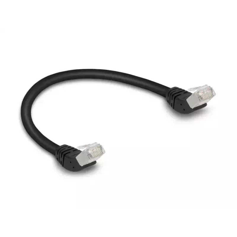 Cavo di rete DeLOCK RJ45 Cat.6A S/FTP angolare 45° 0,25 m nero