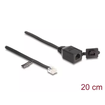 Cavo DeLOCK RJ12 connettore maschio su RJ12 connettore femmina 20 cm nero