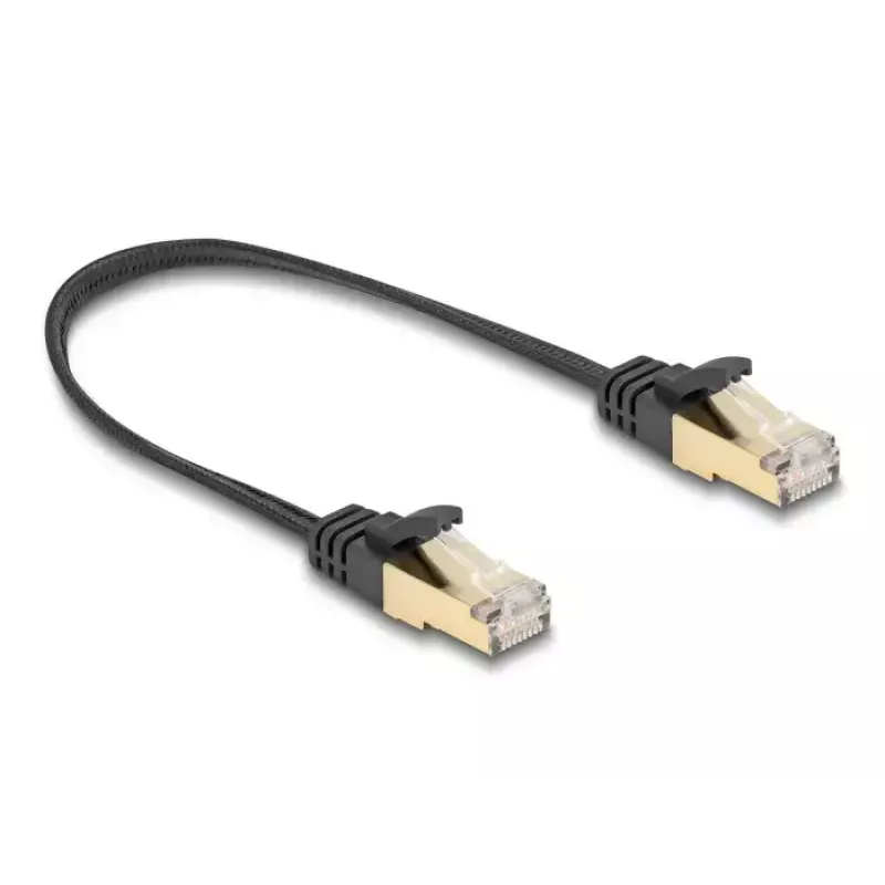 Cavo di rete DeLOCK RJ45 piatto 0,25 m Cat6A nero