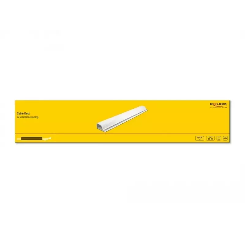 Canalina portacavi DeLOCK 20885 montaggio sottotavolo 63 x 28 mm bianco 2 pezzi